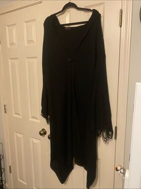 Distressed long cardigan
